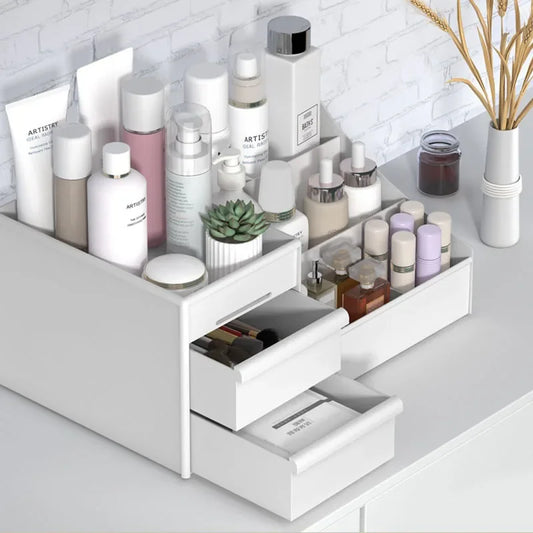 Save space Drawer-type Cosmetics Storage Box Skin Care Products Desktop Dormitory Desk Dressing Table Facial Mask Lipstick Shelf